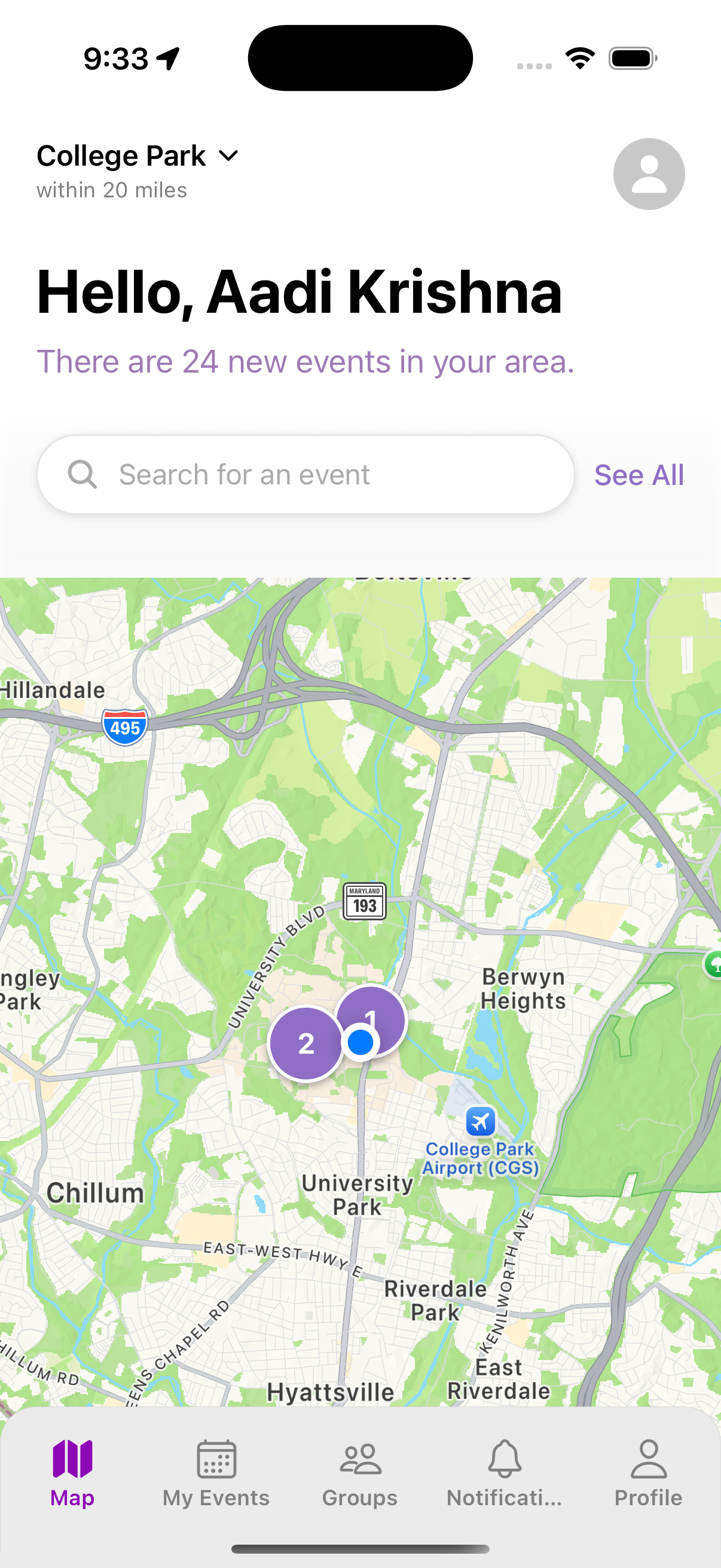Gather App Profile Screen